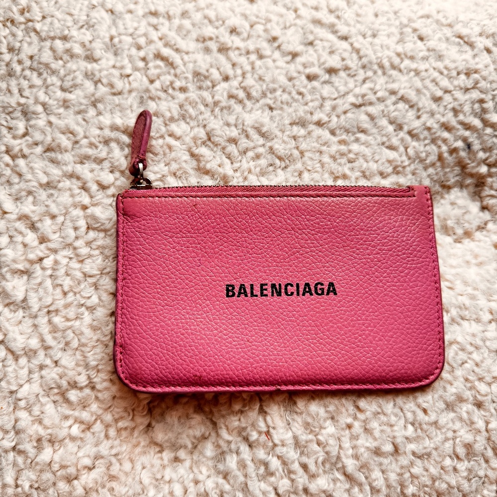 Balenciaga Long Cash & Card Holder in Lilac Leather & Black Logo